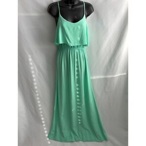 Charlotte Russe Turquoise Green Maxi Dress Size M Flowy Feminine A Line Summer